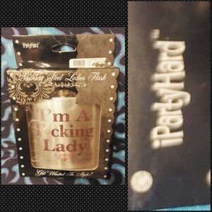 ipartyhard brand Ladies Silvertone Stainless Steel Metal Novelty 6oz Flask